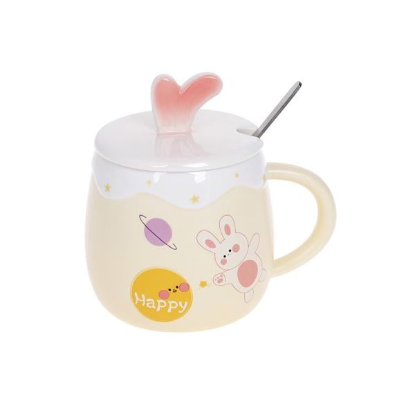 Кружка-заварочник фарфоровая BonaDi Funny Rabbits 430 мл Желтый (927-225)