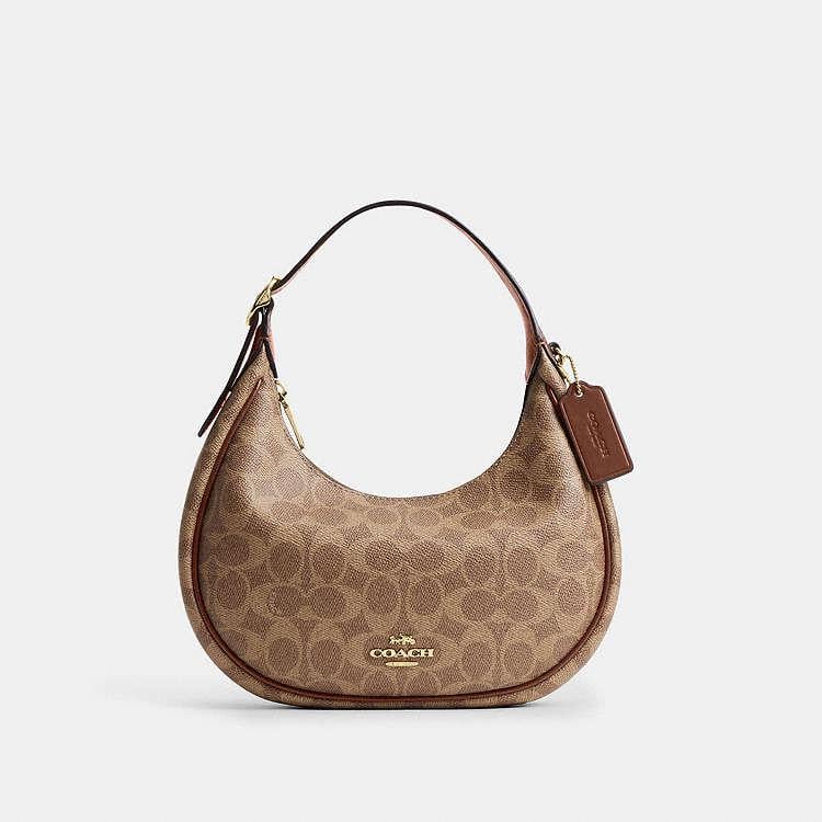 Сумка жіноча Coach Emily Shoulder Bag In Signature Canvas Бежевий (37011275)