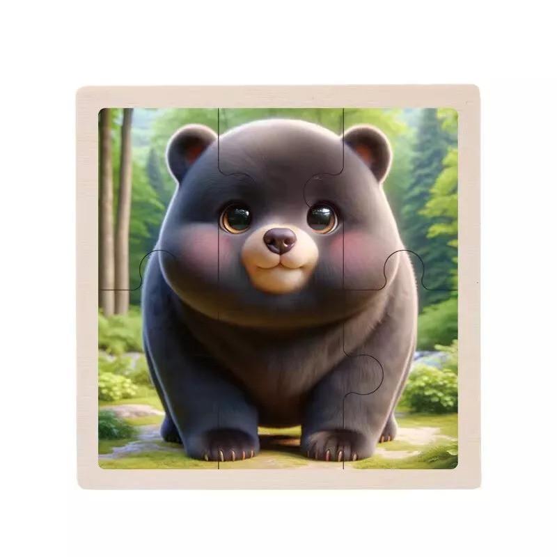 Пазл-вкладиш дерев'яний дитячий Ведмежа MD 1509-32 6 ел. (RLT52703)