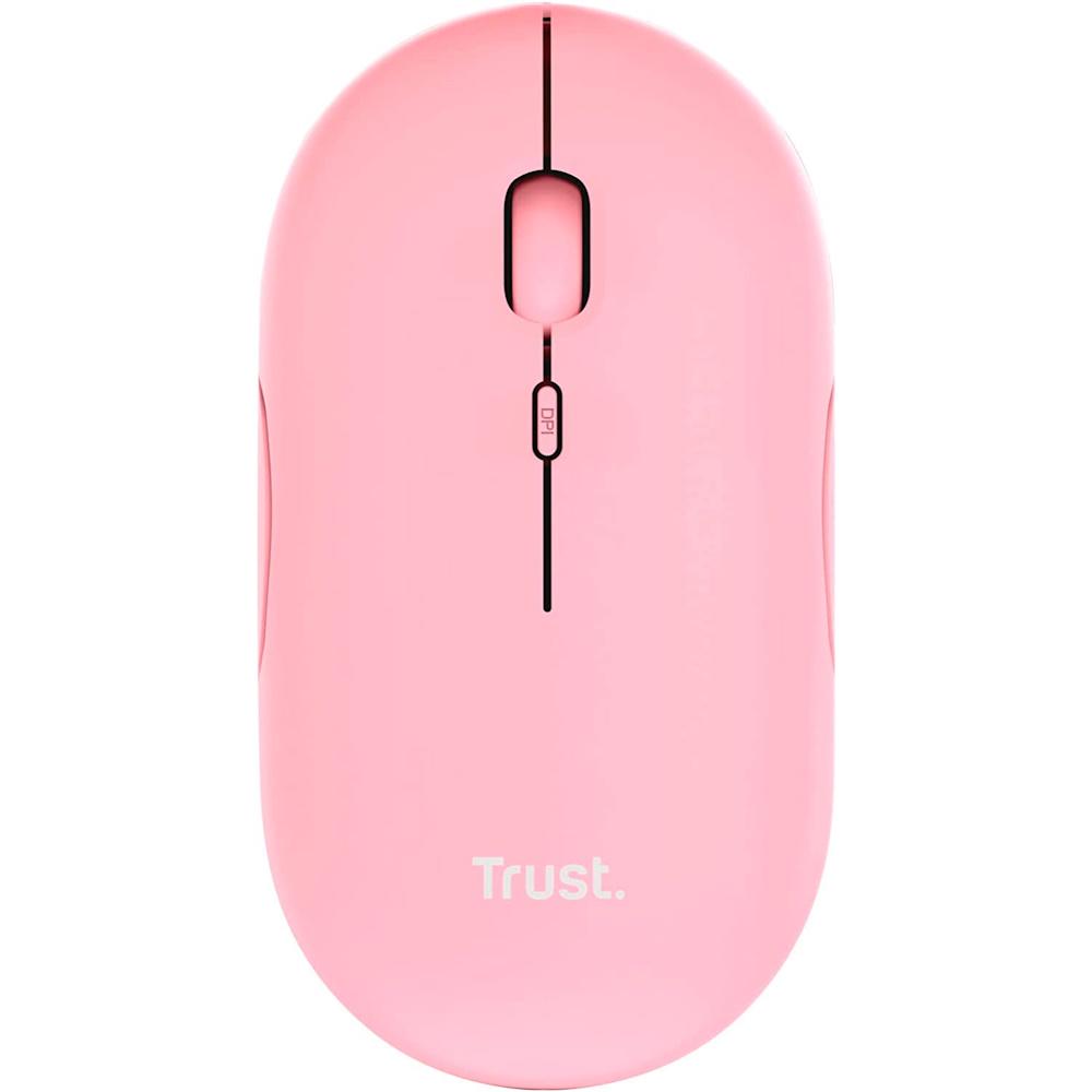 Компьютерная мышка беспроводная Trust Puck Rechargeable Ultra-Thin BT WL Silent Pink (24125) - фото 1