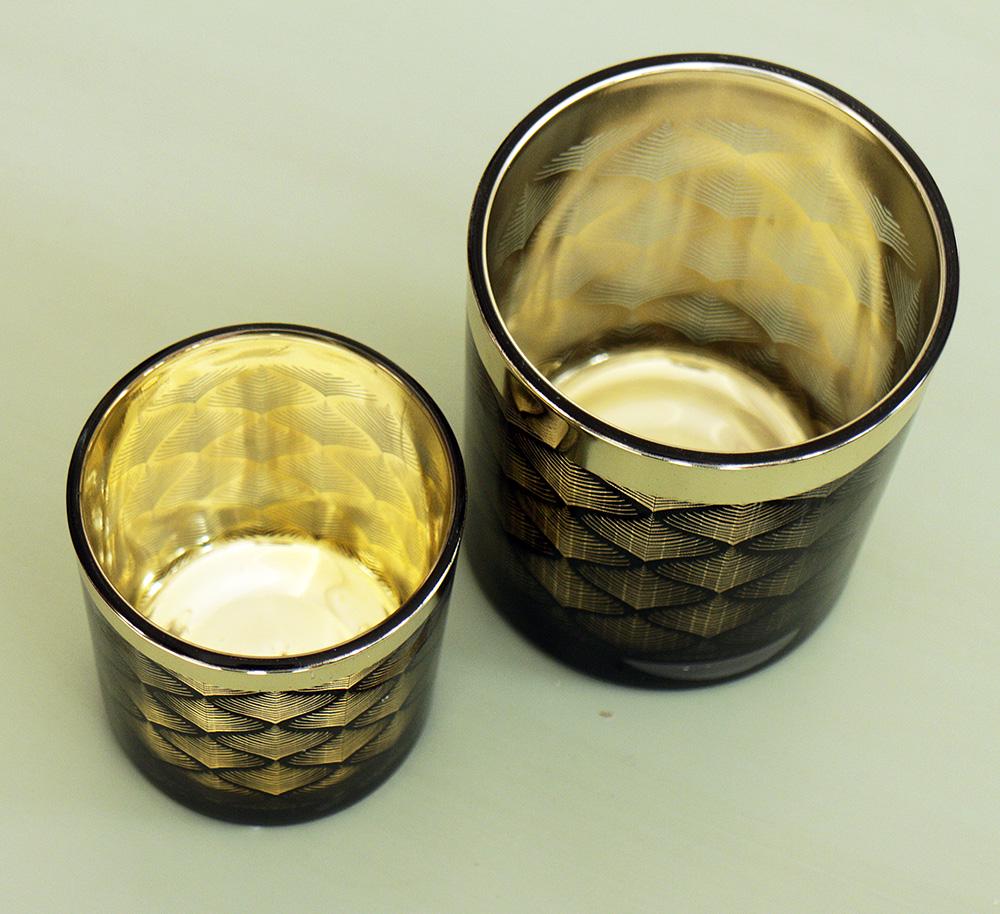 Набір 2-х свічників Олівер чорне скло h8-10см Гранд Презент 1017291-2 волна - фото 2 Набір 2-х свічників Олівер чорне скло h8-10см Гранд Презент 1017291-2 волна - фото 2