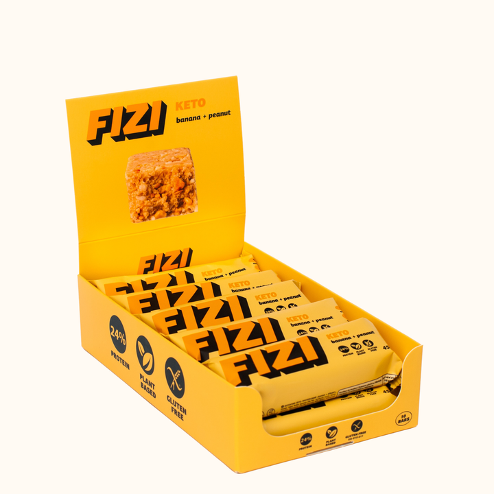 Батончик протеиновый низкоуглеводный Fizi Банан/Арахис 45 г 10 шт. (2512217125)