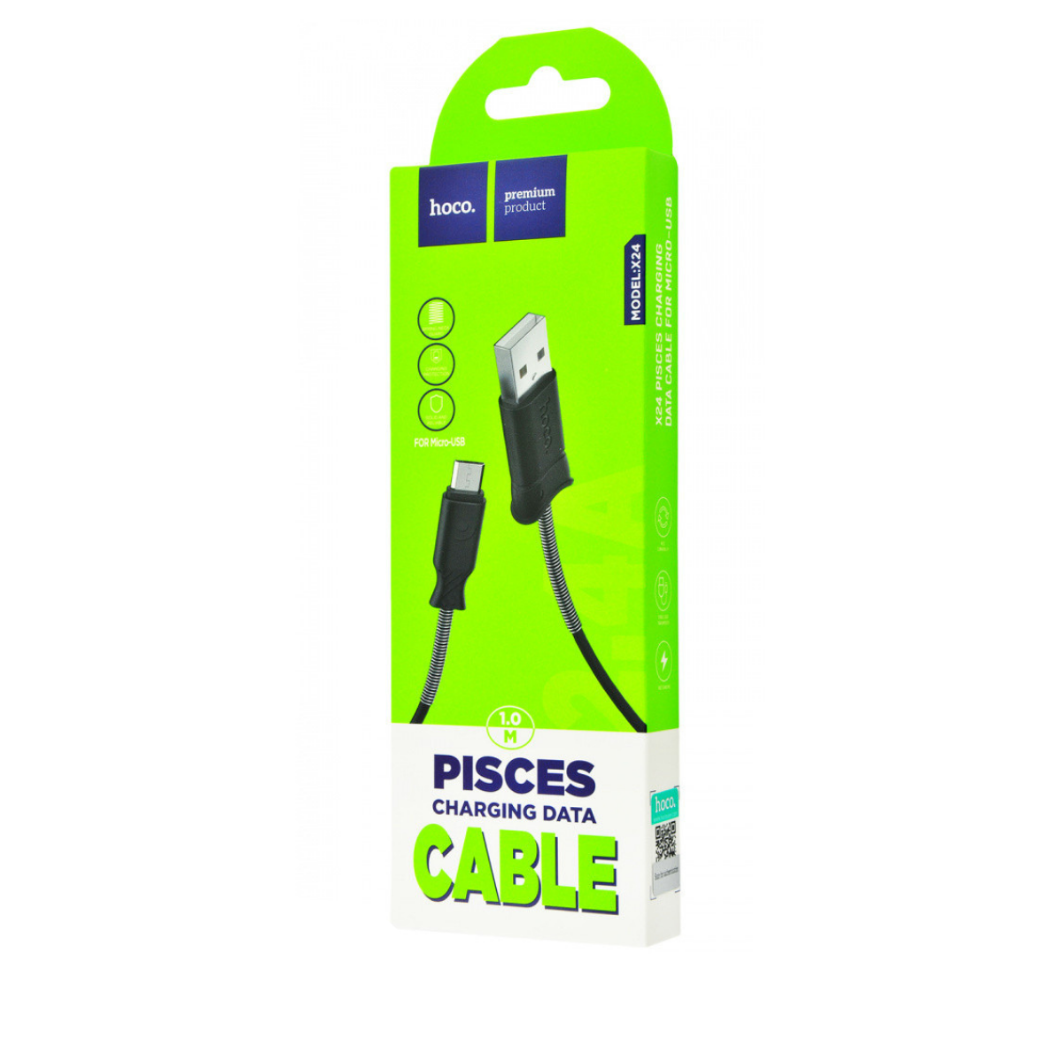Кабель Hoco X24 Pisces charging data cable for Micro Black - фото 2