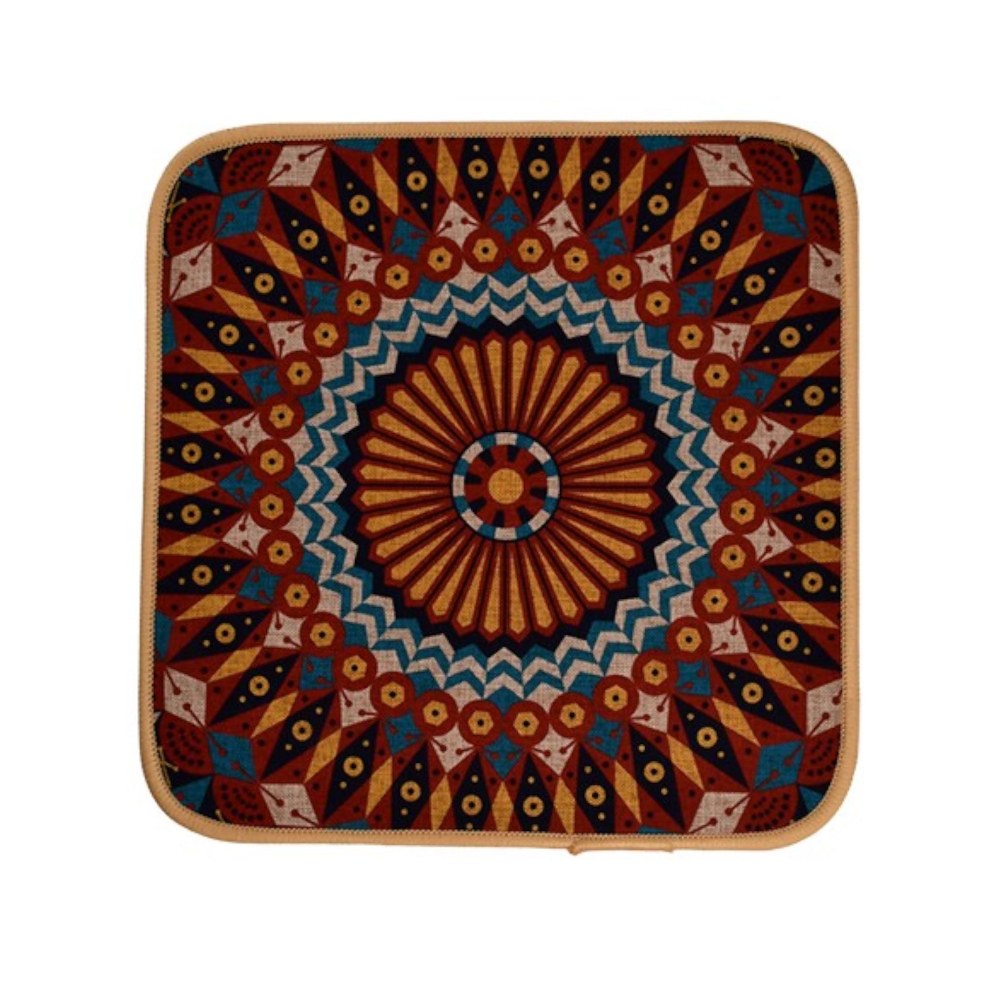 Подставка под горячее Stenson Ornament квадратная с нескользящим основанием 30х30 см Терракотовый (R93143)