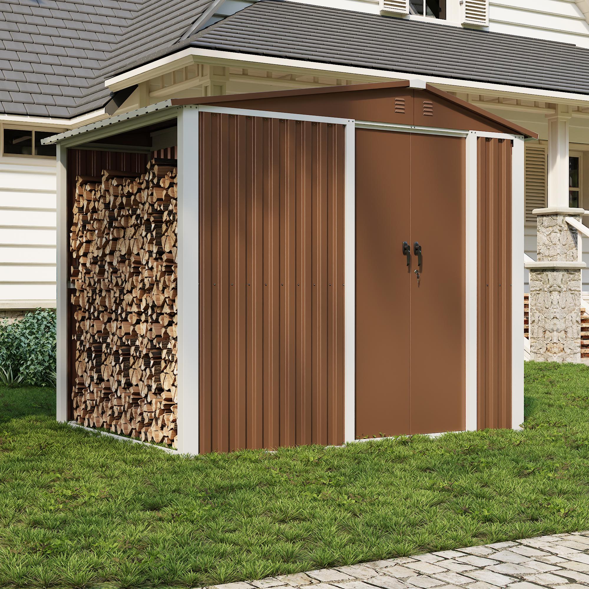 Хозблок-сарай металлический с двускатной крышей NEXT-древник 2000х2400х1800 мм Коричневый - фото 6 Хозблок-сарай металлический с двускатной крышей NEXT-древник 2000х2400х1800 мм Коричневый - фото 6