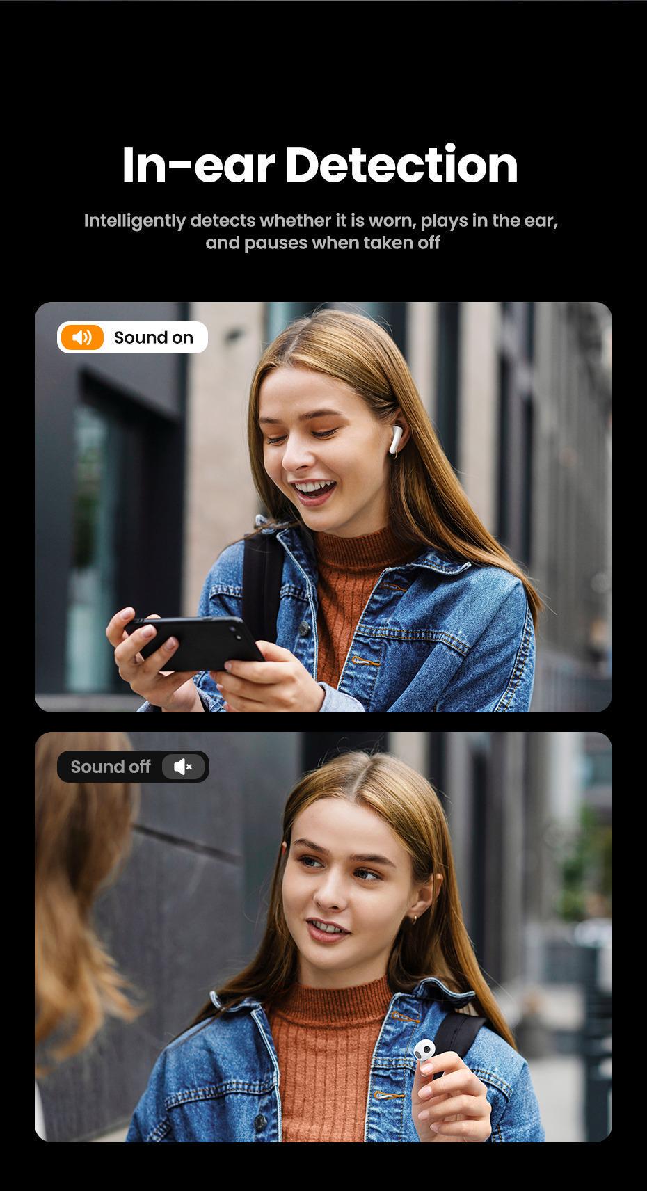 Навушники бездротові UGREEN TWS ANC Hi-Res Audio LDAC 6 мікрофонів ENC Bluetooth 5.3 до 30 год Білий (35873) - фото 21 Навушники бездротові UGREEN TWS ANC Hi-Res Audio LDAC 6 мікрофонів ENC Bluetooth 5.3 до 30 год Білий (35873) - фото 21
