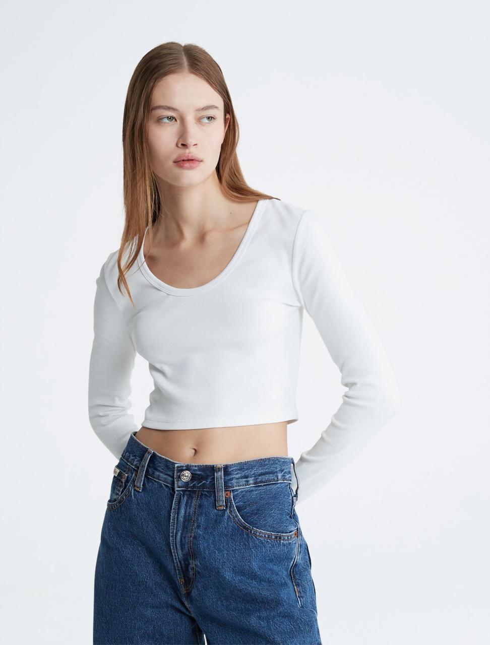 Футболка женская Calvin Klein Contour Rib S Белый (21543866195)
