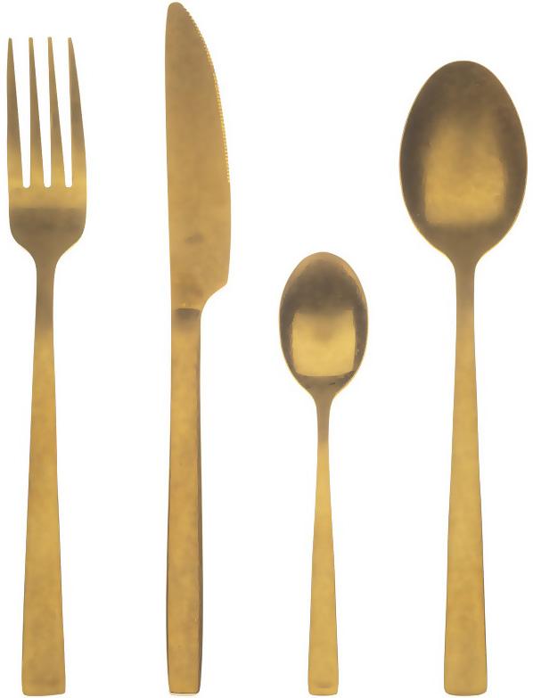 Набор столовых приборов Bergner Livorno 24 пр. на 6 персон Золотой матовый (BG-5317-GD)