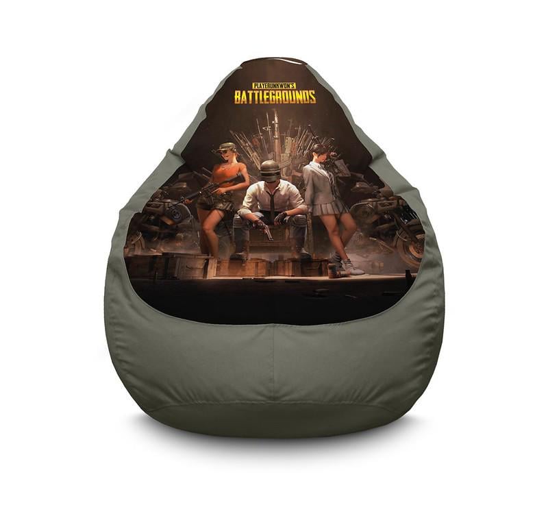 Крісло мішок iPuff PUBG Throne Оксфорд XXXL 100х135 см Сірий