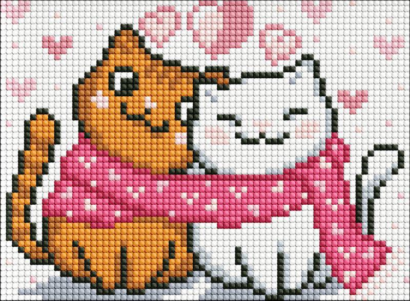 Алмазная мозаика Идейка Влюбленные пушистики с голограммными стразами AB 15х20 см (Id-AMM1015)