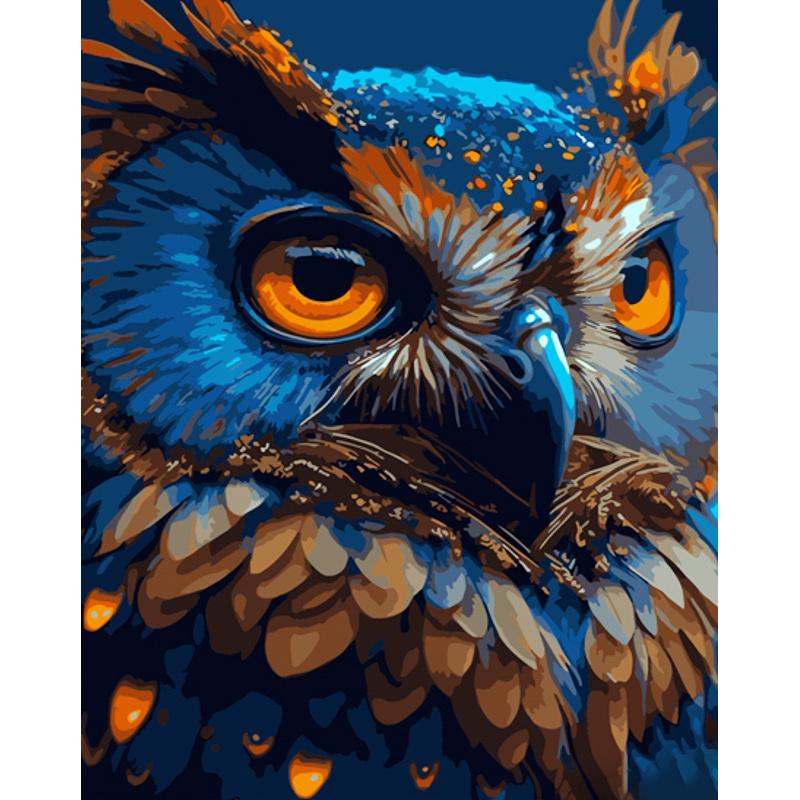 Картина по номерам Strateg Премиум Серьезная сова 40х50 см (GS910)