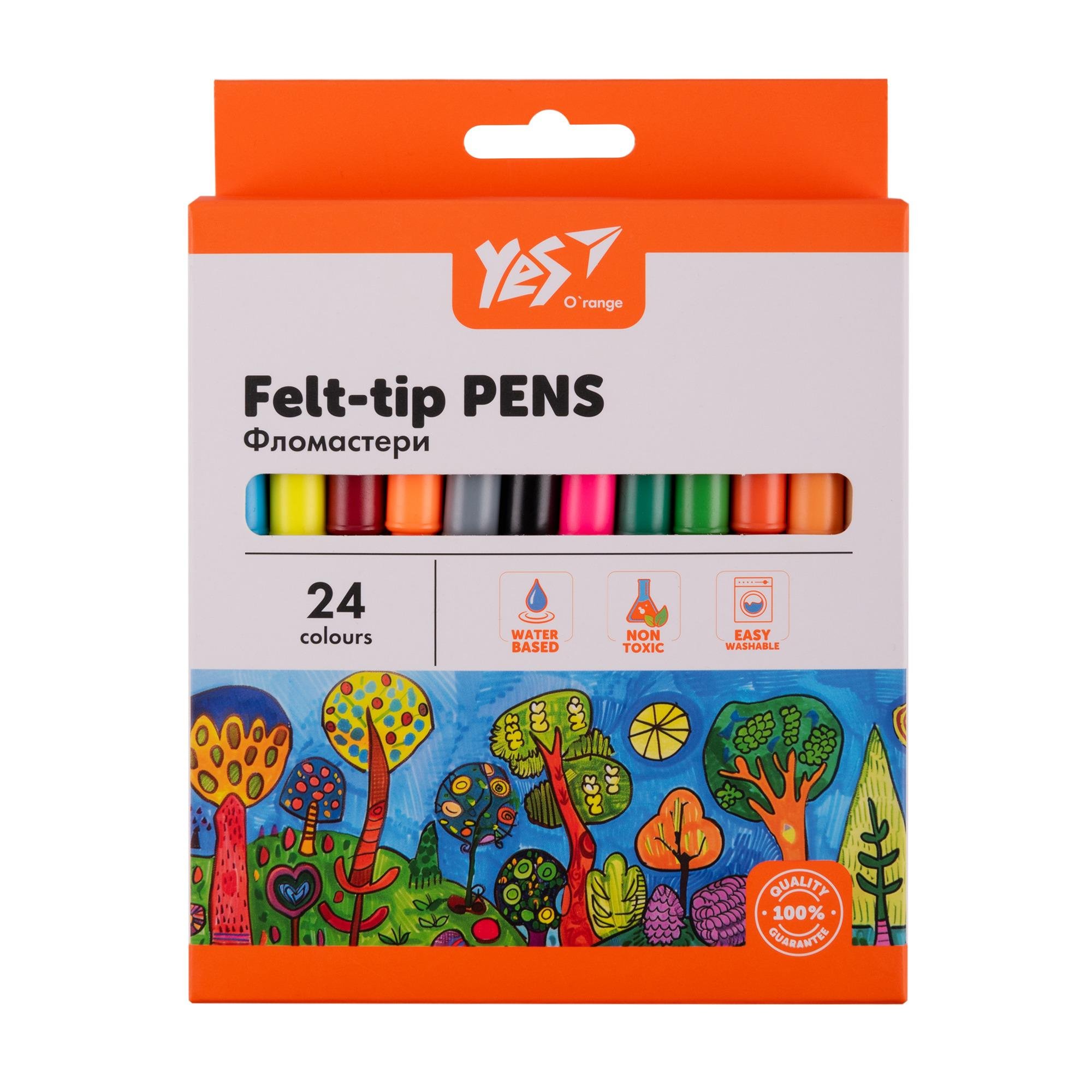 Фломастери YES Orange Line 24 кольори (650558) Фломастери YES Orange Line 24 кольори (650558)