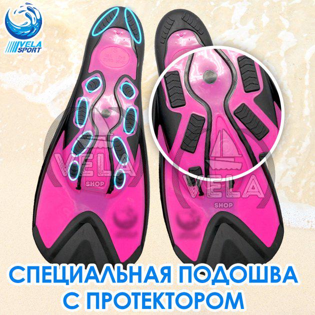 Ласты спортивные VelaSport Starfish S (38/39) с закрытой пяткой Розовый (00408) - фото 3