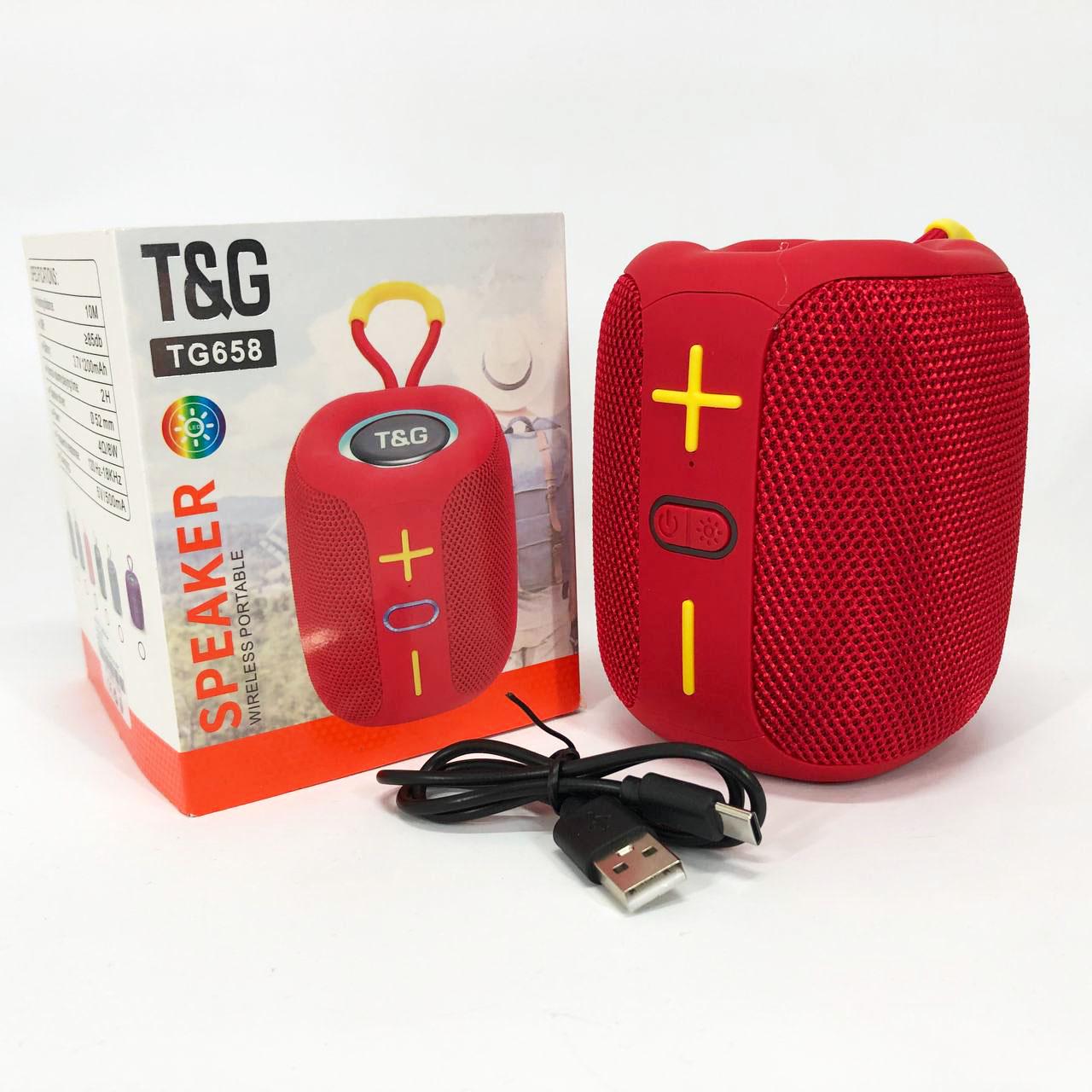 Колонка портативна з RGB підсвічуванням TG658 8W Червоний - фото 2