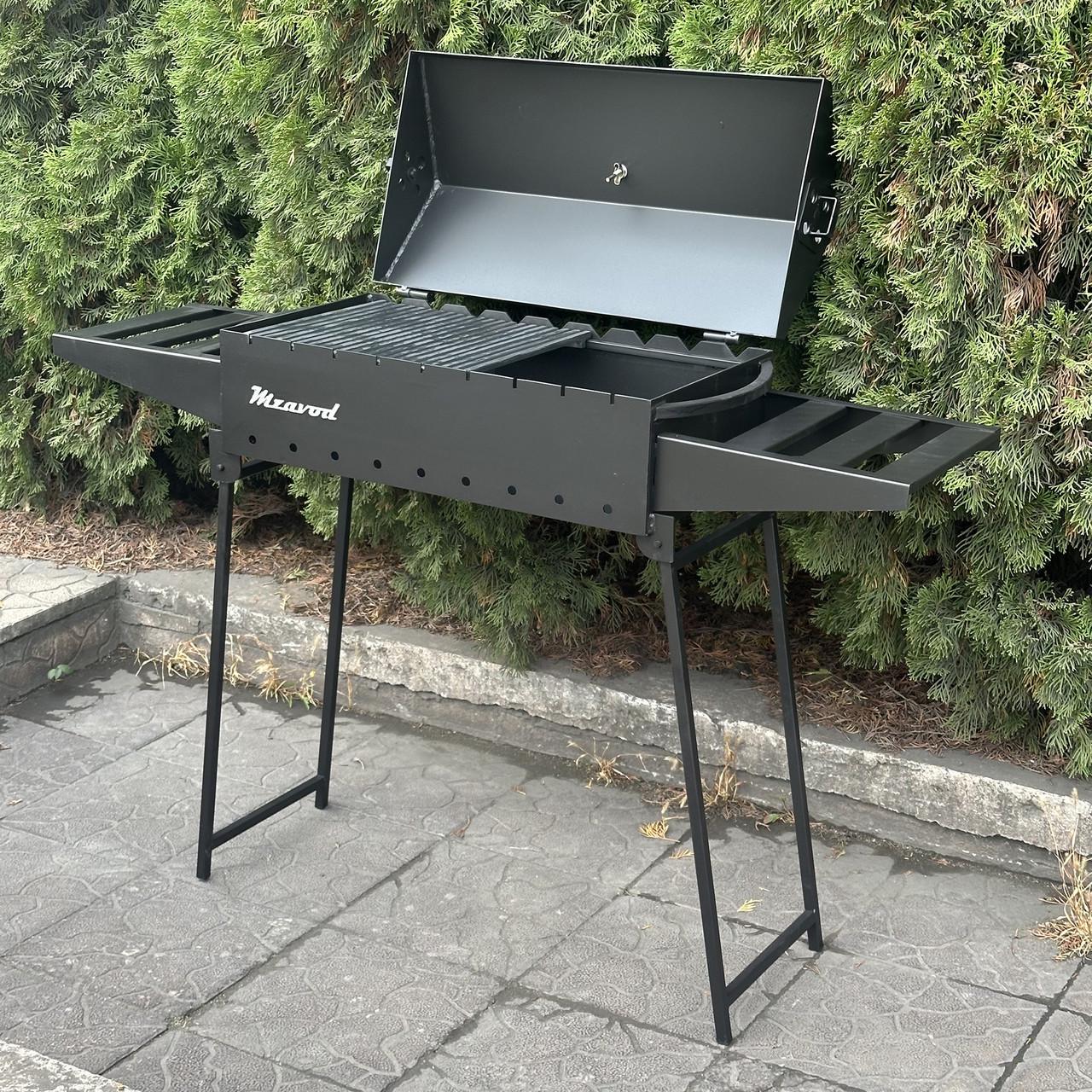 Мангал-барбекю Metalzavod Ікар на 9 шампурів 3 мм портативний 123х32х90 см (MBN9-3) - фото 4 Мангал-барбекю Metalzavod Ікар на 9 шампурів 3 мм портативний 123х32х90 см (MBN9-3) - фото 4