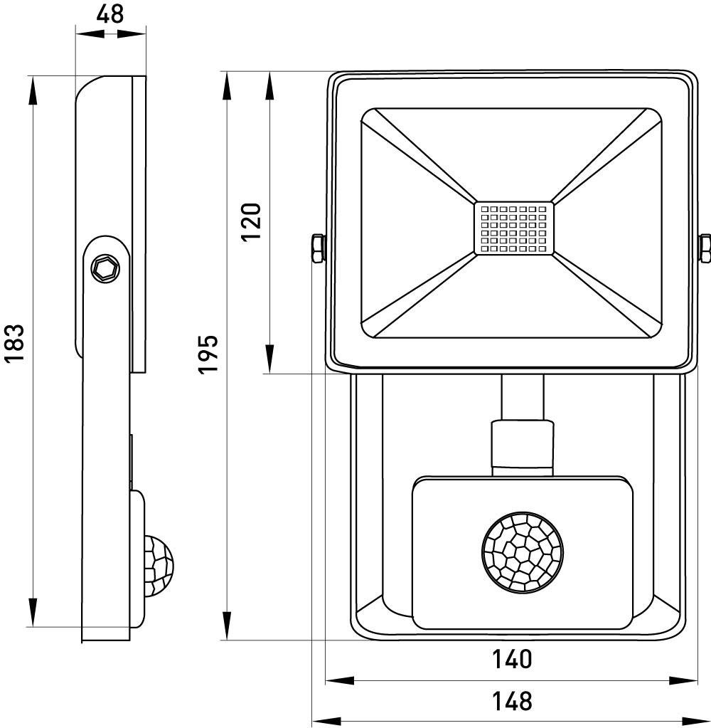 Прожектор LED E.NEXT e.LED.flood.stand.sensor.30.6000 30W 220V 2400lm 6000K IP44 148x48x195 мм з датчиком руху (l0790008) - фото 4 Прожектор LED E.NEXT e.LED.flood.stand.sensor.30.6000 30W 220V 2400lm 6000K IP44 148x48x195 мм з датчиком руху (l0790008) - фото 4