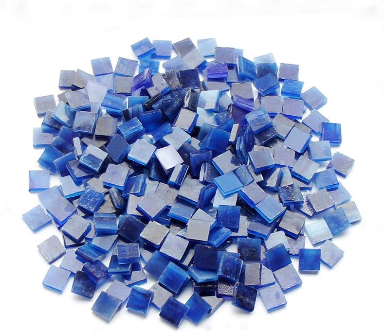 Набір шматочків мозаїки квадратних 200 г 1х1 см 280 шт. Темно-синій (4975)