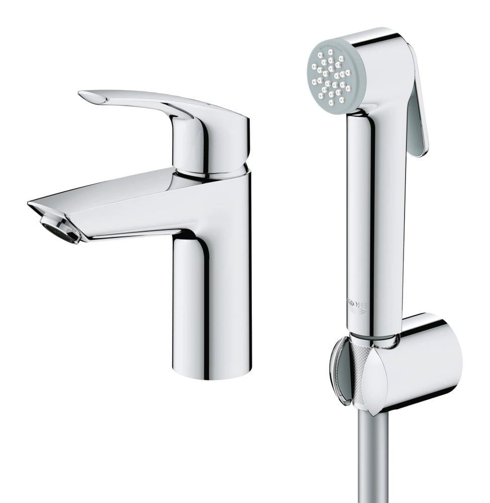 Смеситель для раковины с гигиеническим душем Grohe Eurosmart (23124003)