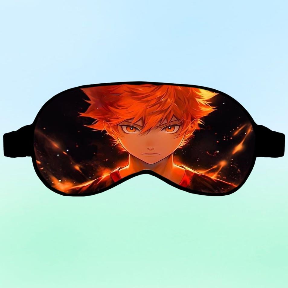 Маска для сна с принтом Аниме Волейбол №0004 Черный (23734418) - фото 1