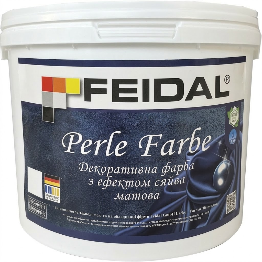 Фарба декоративна матова з ефектом сяйва Feidal Perle Farbe Білий 1 л (2966314220)