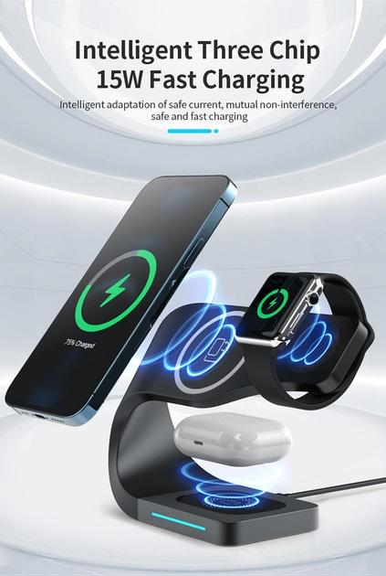 Док-станція бездротова  Epik Charger 4в1 Magnetic Wireless Charger - фото 4