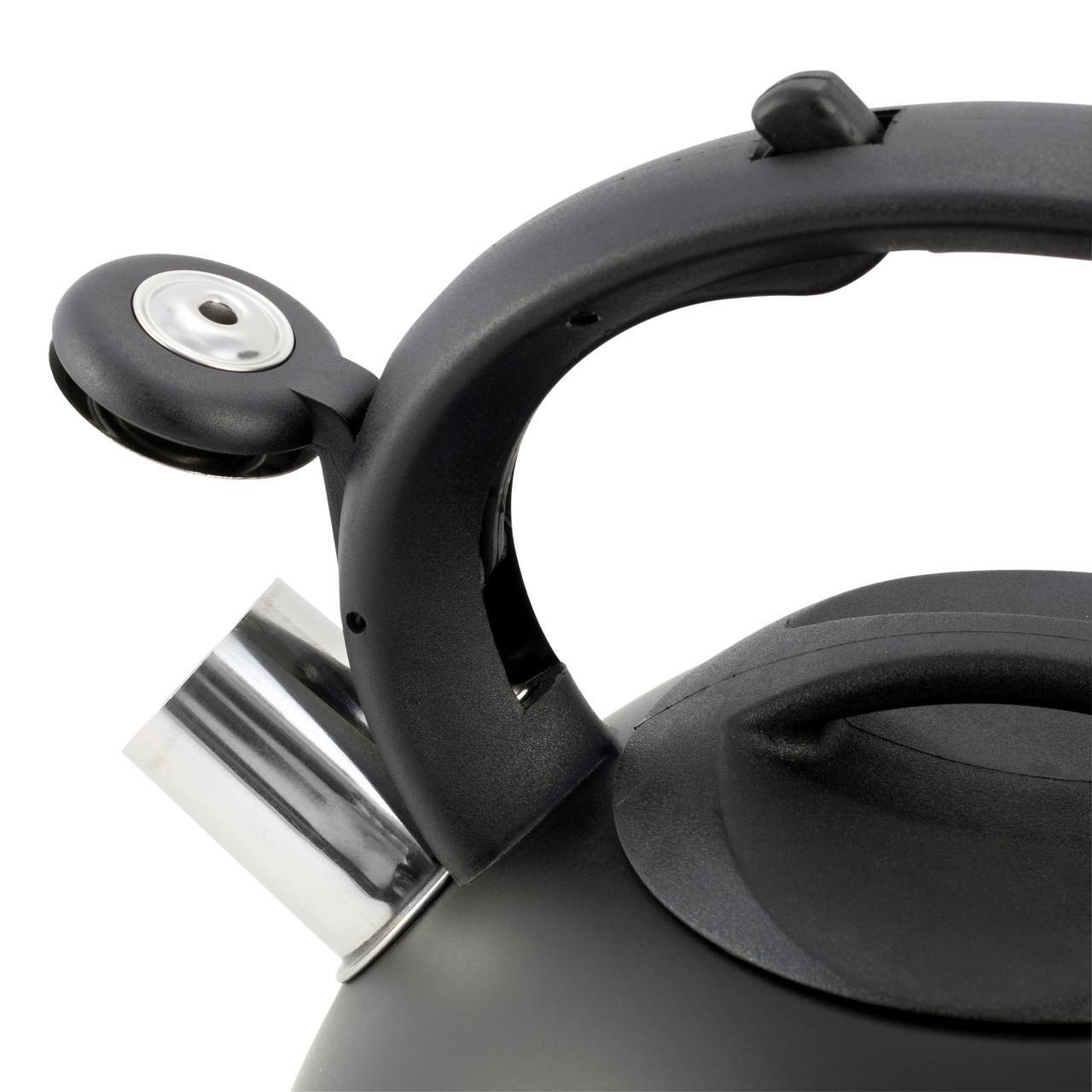 Чайник со свистком и нейлоновой ручкой Ofenbach KM-100302 из нержавеющей стали 2,5 л Черный (150-84-100302) - фото 8 Чайник со свистком и нейлоновой ручкой Ofenbach KM-100302 из нержавеющей стали 2,5 л Черный (150-84-100302) - фото 8