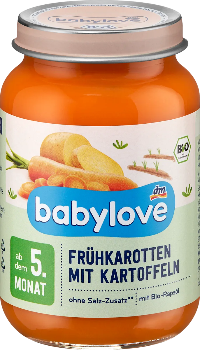 Молода морква Babylove 190 г з картоплею для дітей з 5 місяців