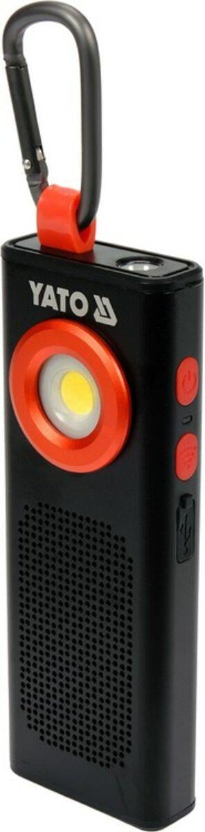 Фонарь светодиодный аккумул. YATO Li-Po 3.7 В, 2000 mАГод, 500 Lm, динамик 3W Bluetooth Фонарь светодиодный аккумул. YATO Li-Po 3.7 В, 2000 mАГод, 500 Lm, динамик 3W Bluetooth