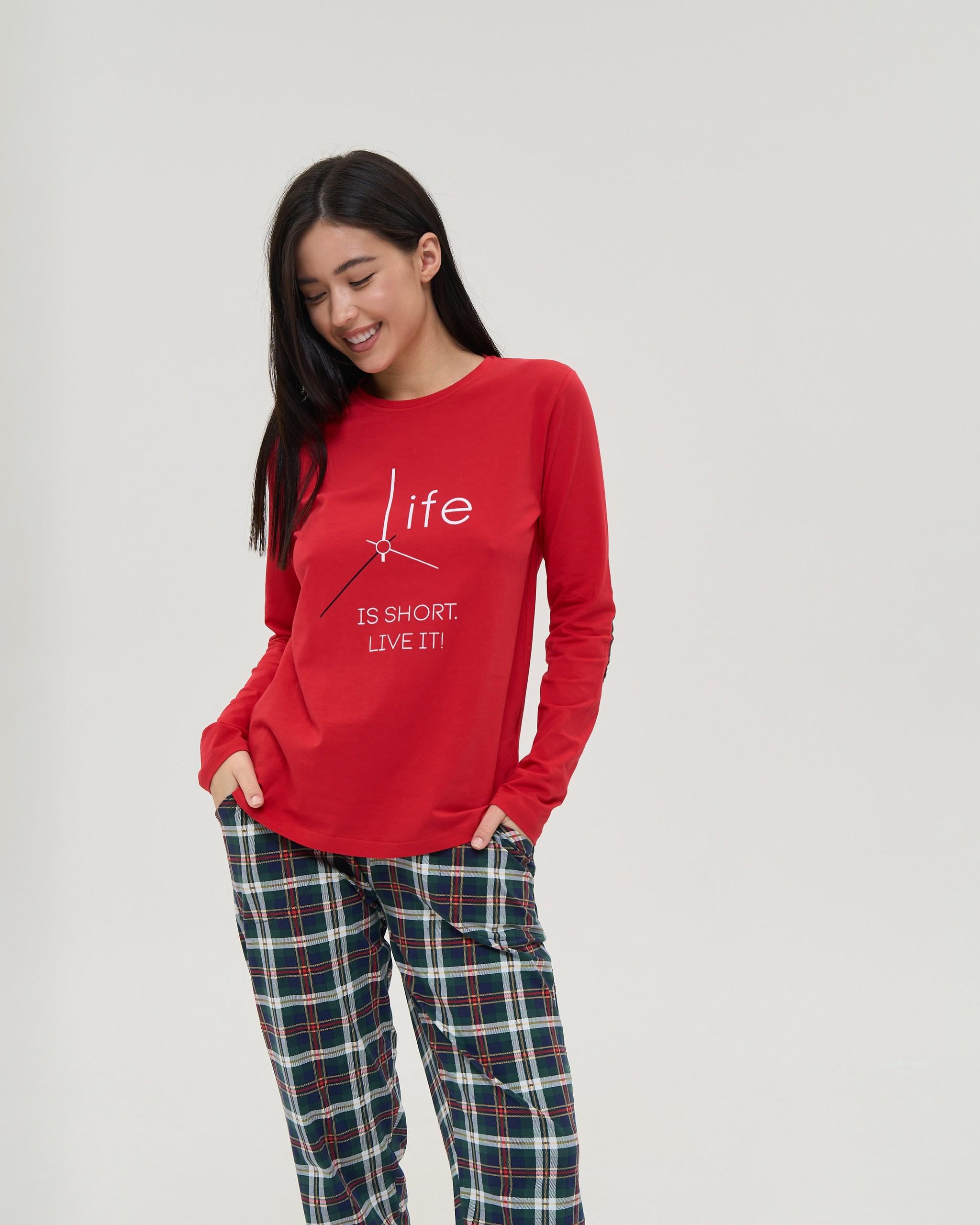 Пижама женская со штанами Life Family look M Красный (96690) Пижама женская со штанами Life Family look M Красный (96690)