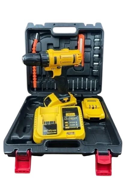 Шуруповерт аккумуляторный 24V 5 Ah с набором инструментов/кейсом/2 аккумуляторами с быстрой зарядкой (2666602728)