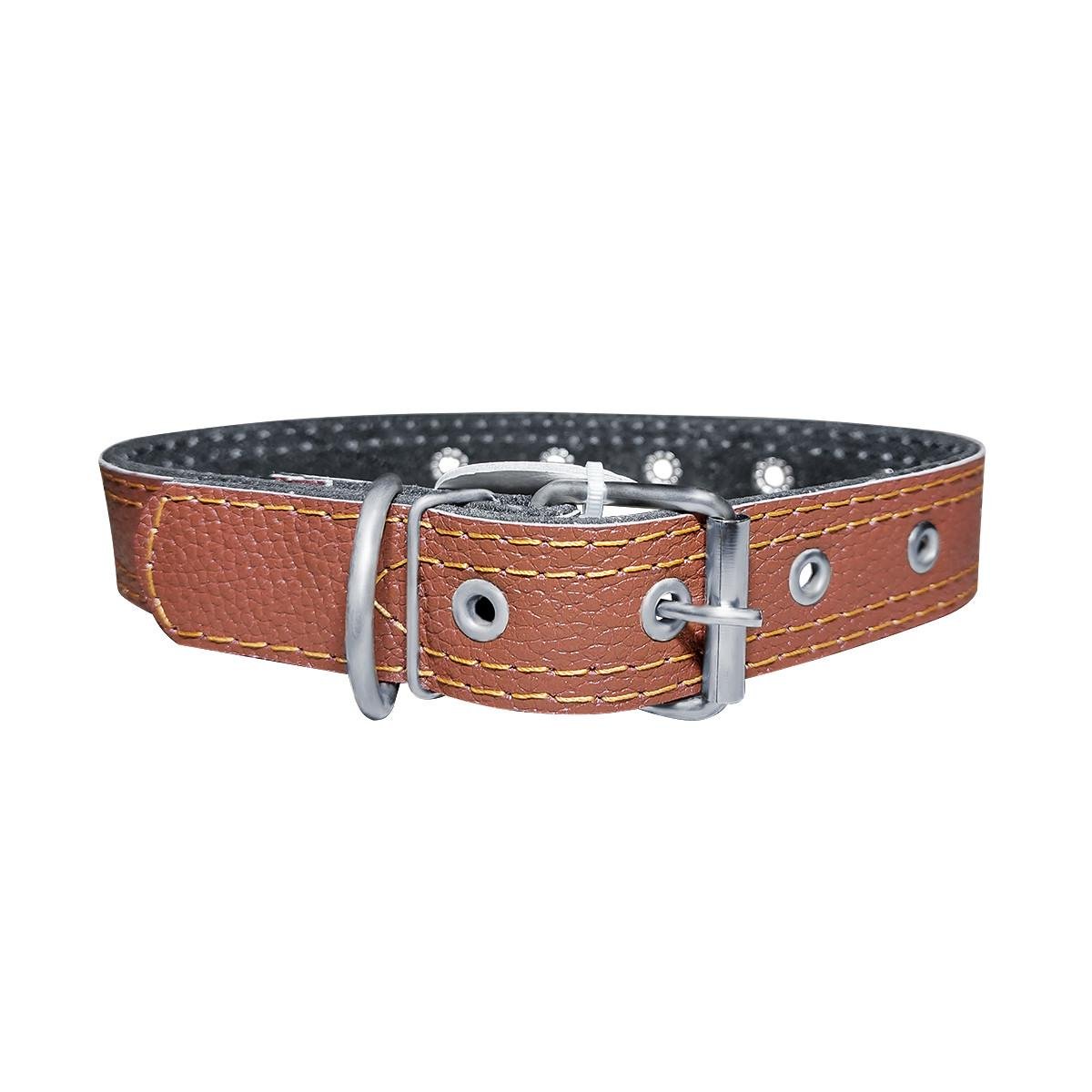 Ошейник для собаки с подкладкой безный 20 мм х 26-38 см Коричневый (2296446470) - фото 1 Ошейник для собаки с подкладкой безный 20 мм х 26-38 см Коричневый (2296446470) - фото 1