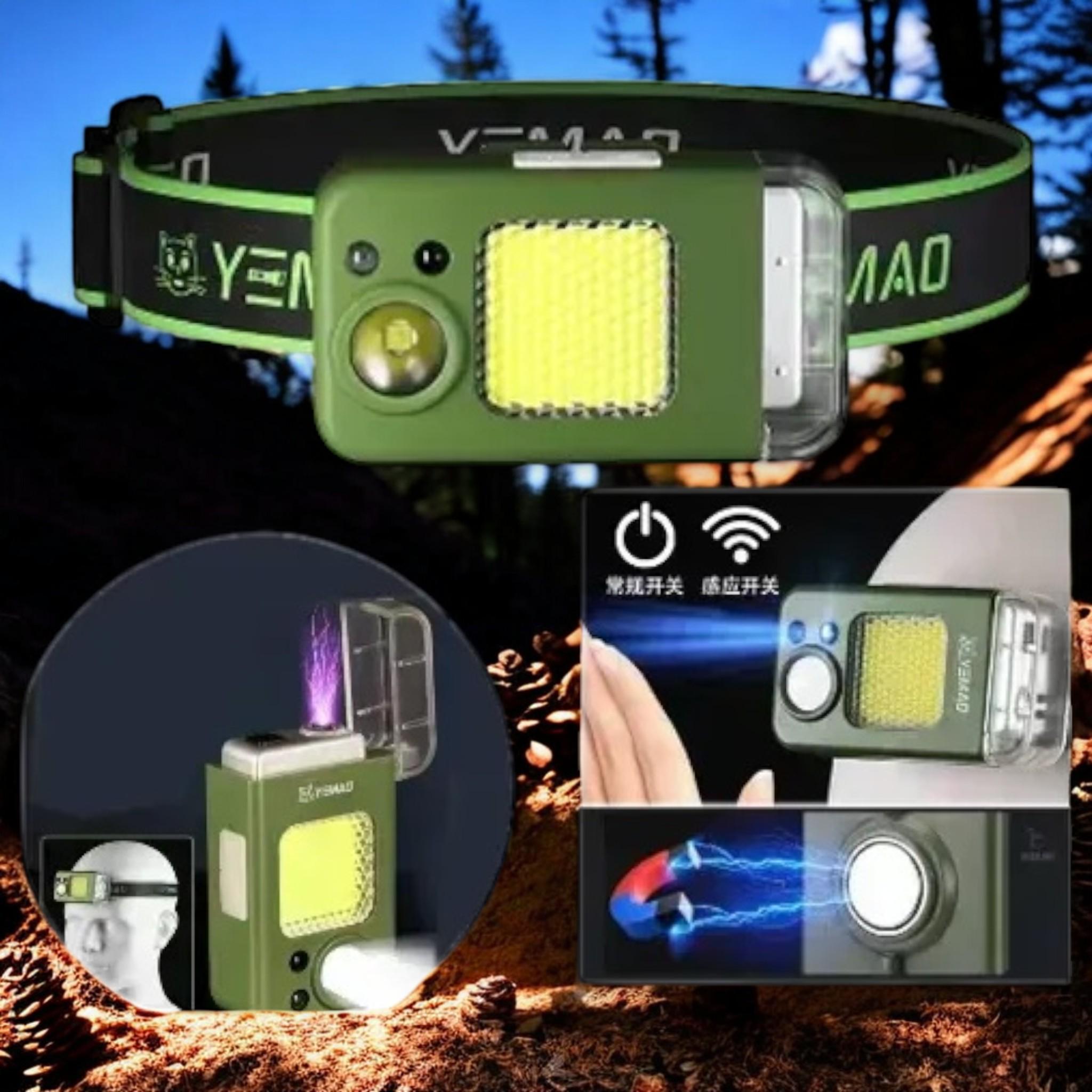 Фонарь налобный Eamad lighter Hendlamp с Motion Sensor с плазменной зажигалкой Li-Ion аккумулятором и Type-C зарядкой (25370103) - фото 5 Фонарь налобный Eamad lighter Hendlamp с Motion Sensor с плазменной зажигалкой Li-Ion аккумулятором и Type-C зарядкой (25370103) - фото 5