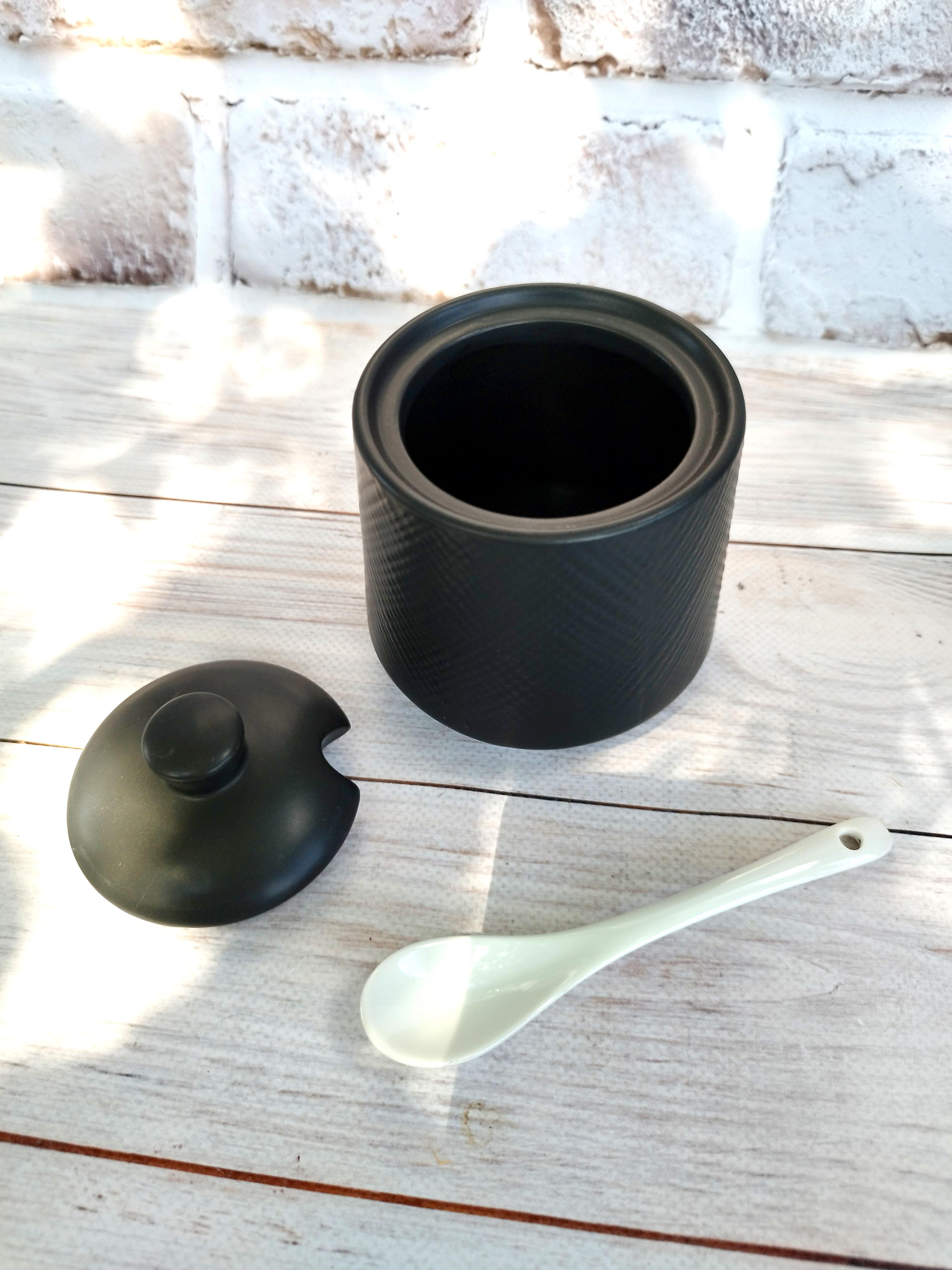 Сахарница Maestro MR2000109 керамика с ложечкой и крышкой 300 мл (19209505) - фото 2