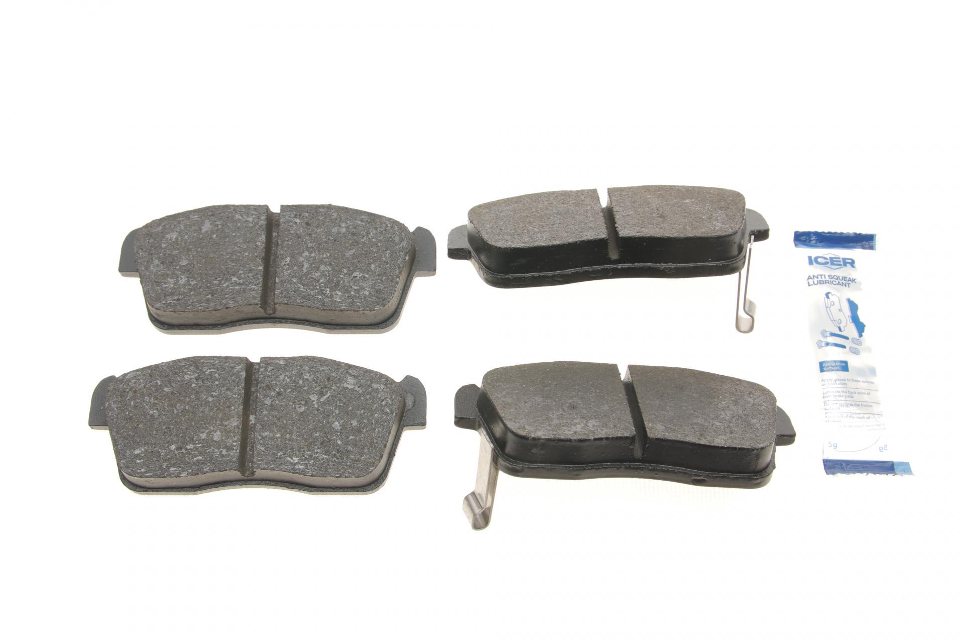 Тормозные колодки передние ICER для Chevrolet Cruze 00-08/Subaru Justy 07-/Suzuki Ignis 00-/Nissan Pixo 09- (181452)