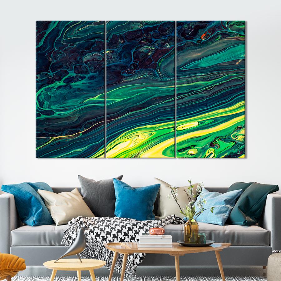 Картина Абстрактный малахит 128x81 см (A894-3)
