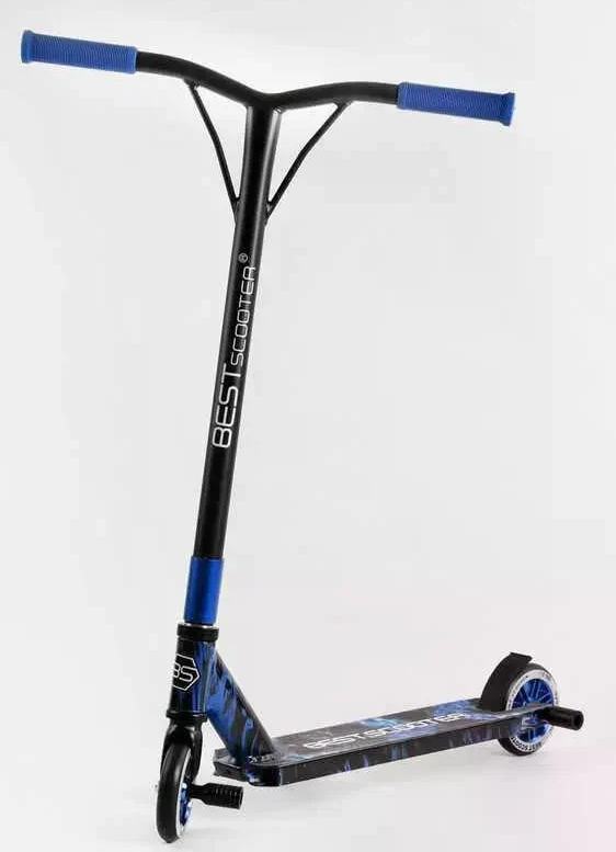 Самокат трюковый 74609 с пегами Синий (107586)