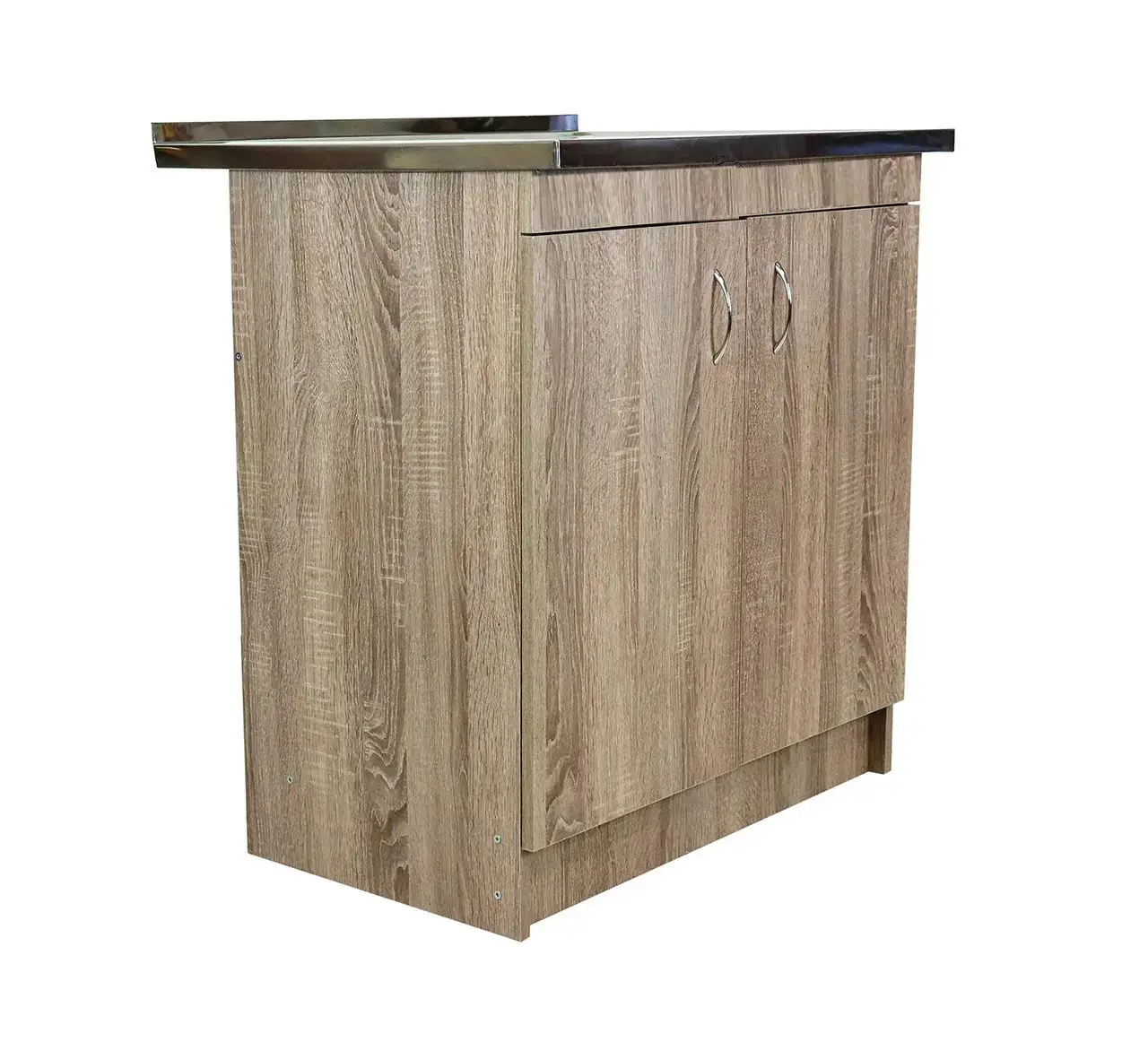 Тумба для кухни с мойкой 80х60 0,6 мм правая чаша смеситель и сифон Трюфель - фото 7