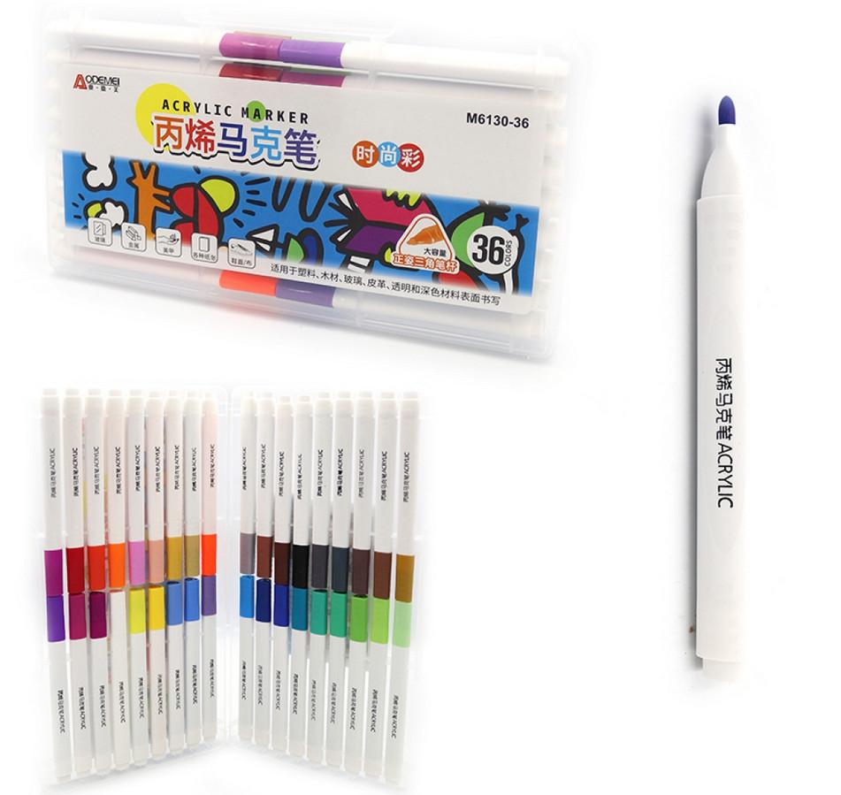 Набор акриловых скетчмаркеров Aodemei 36 цветов треугольный корпус - фото 2 Набор акриловых скетчмаркеров Aodemei 36 цветов треугольный корпус - фото 2