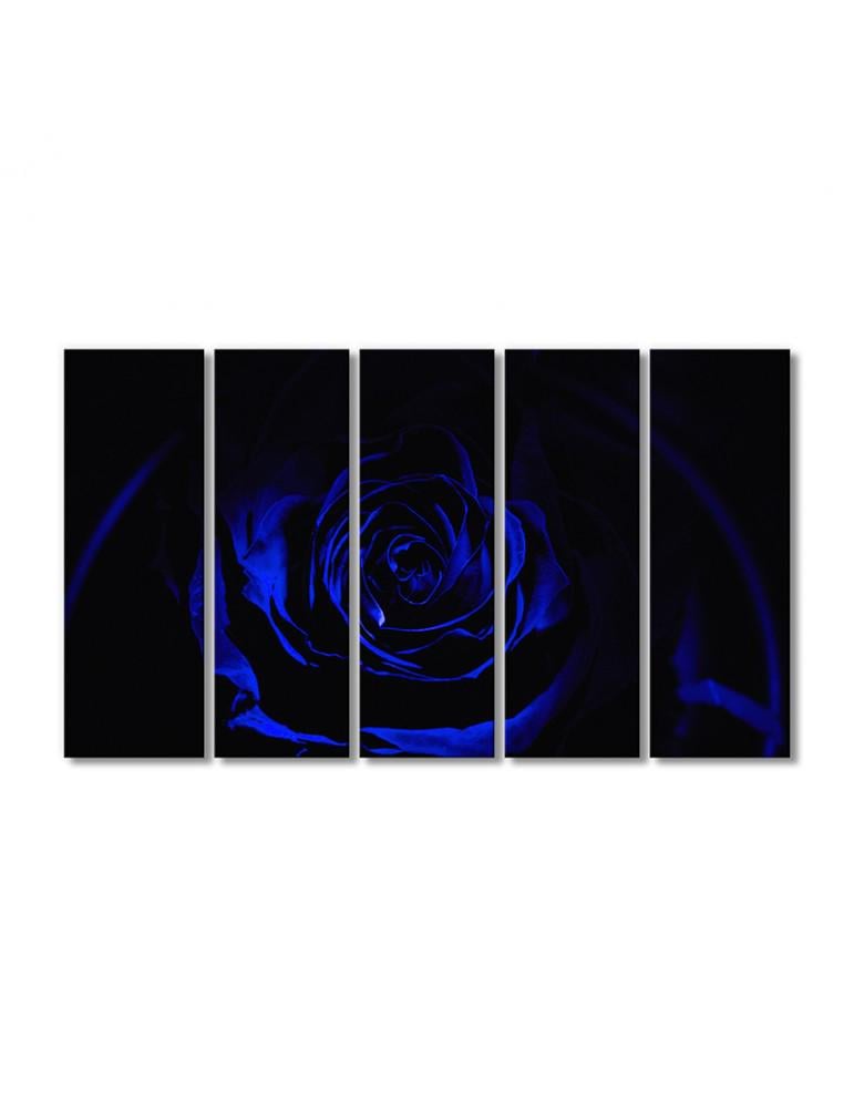 Картина модульная  Сине-черная роза 5 модулей 120x180 см