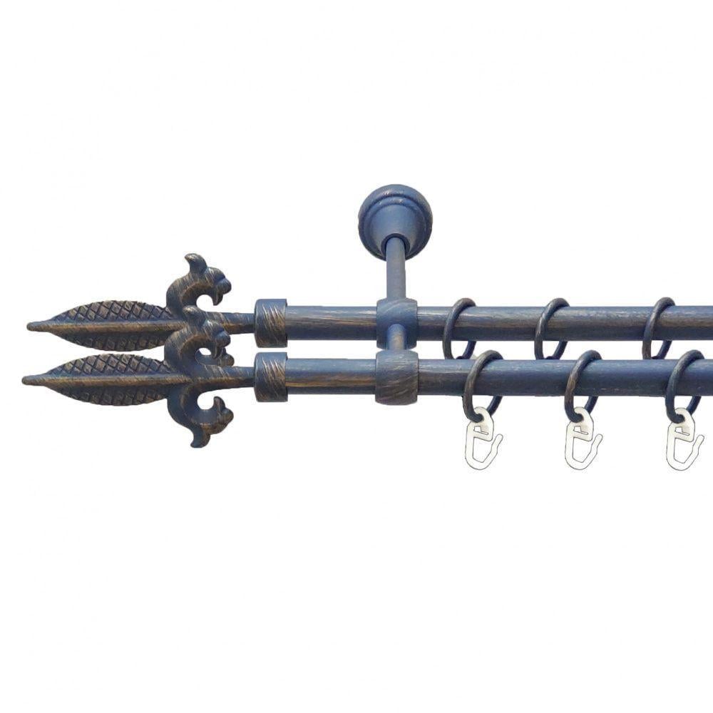 Карниз Orvit Генуя двухрядный гладкий 16/16 мм 200 см Голубое золото (00-00009067)