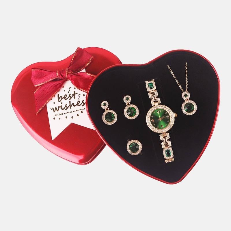 Подарочный набор Best Wishes 4в1 в коробке-сердце Green Подарочный набор Best Wishes 4в1 в коробке-сердце Green