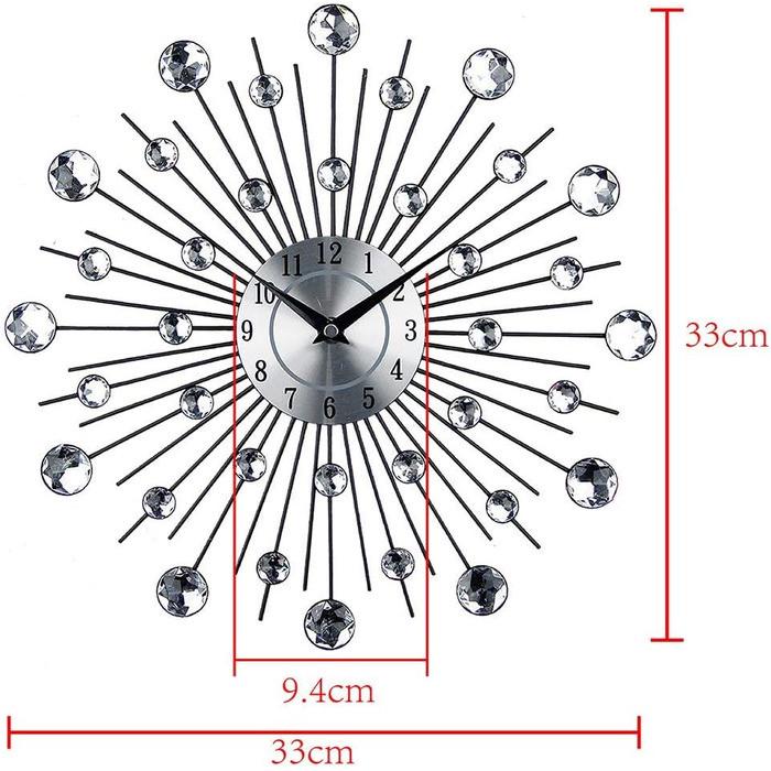 Часы настенные Timelike 3D Crystal Art Dial 33 см Серебристый (2176946558) - фото 3