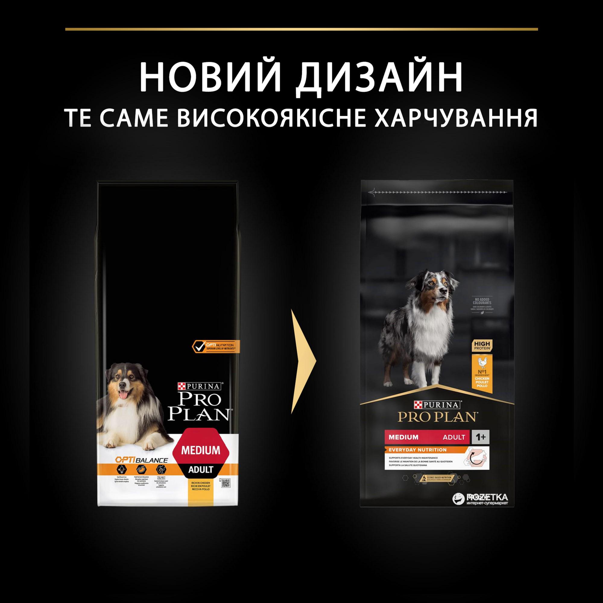 Сухий корм для собак середніх порід Purina Pro Plan Medium з кrуркою 14 кг (7613035120488) - фото 2