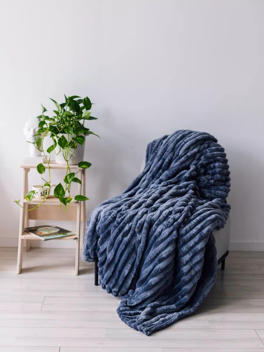 Плед шарпей евро 200х230 см Синий (33153872)