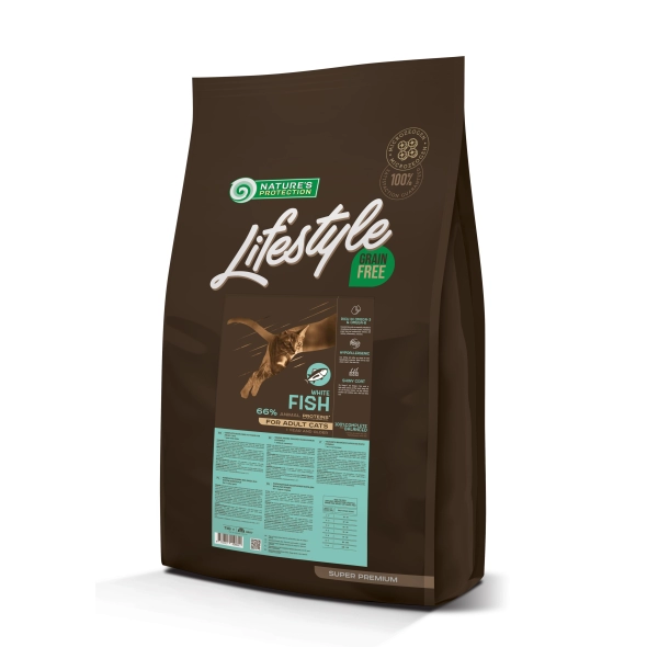 Корм сухий Lifestyle Grain Free White Fish Cat беззерновий для дорослих котів з білою рибою 7 кг (NPLS45960)