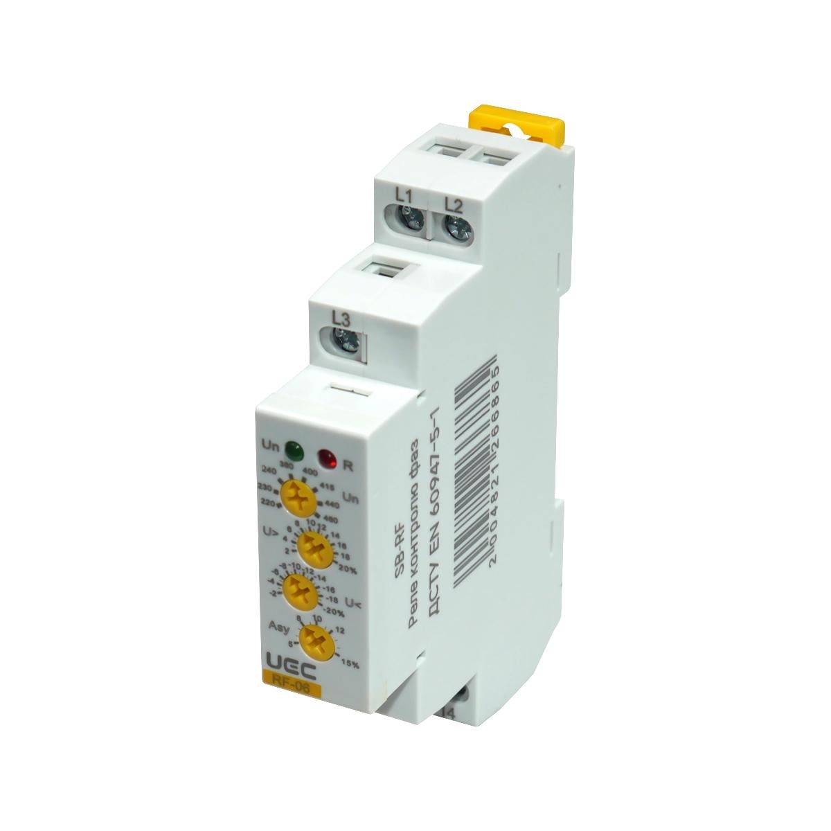 Реле контроля фаз и напряжения UEC RF-06 3Ф 10А 220-460 AC (SB-RF-06-220-460VAC)