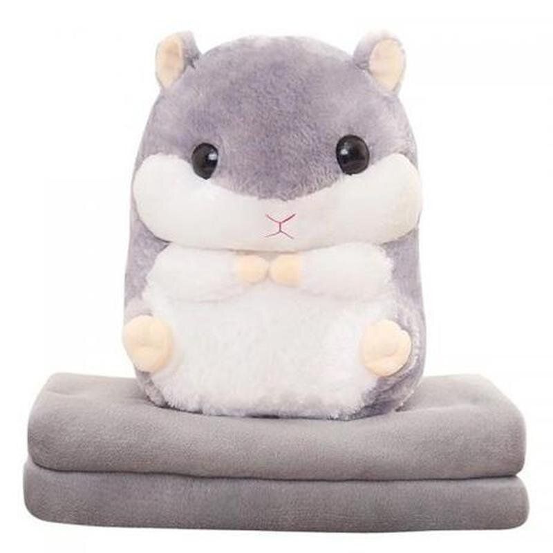 Плед c игрушкой хомячок Серый FL 130