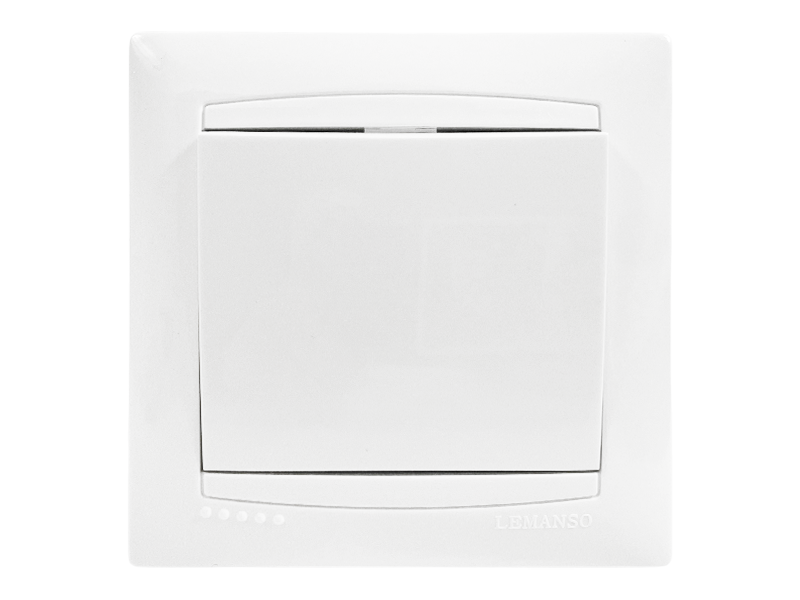 Выключатель 1-клавишный Lemanso Белый Сакура (LMR1001)