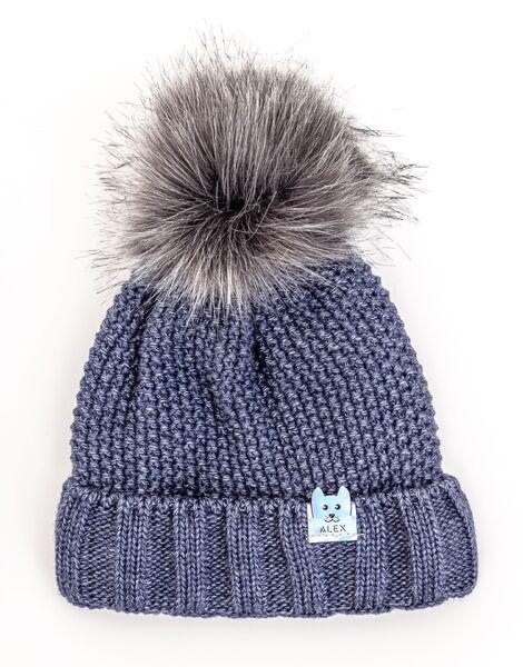 Шапка детская для мальчиков Дог D852 флис 46-50 см Джинс/Меланж