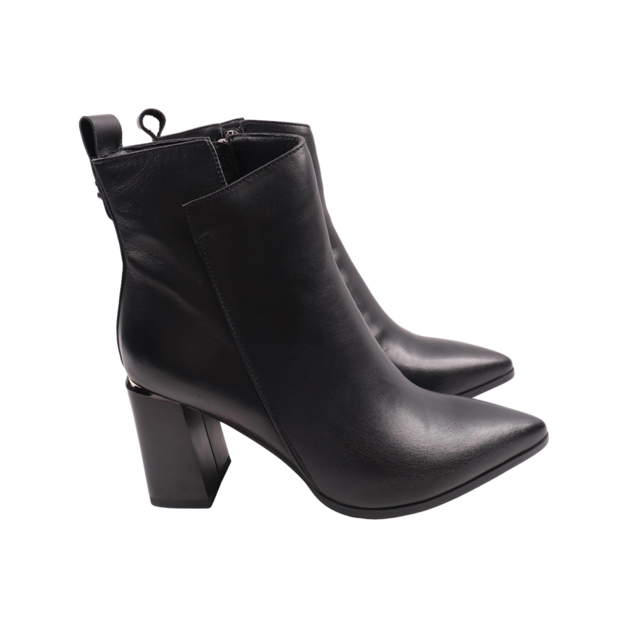Ботильоны женские Melanda из кожи р. 38 Черный (88-22DH)